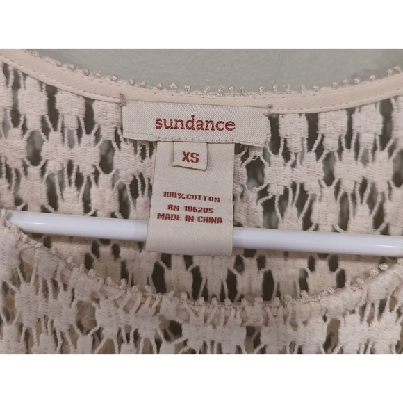 Sundance Cream Crotchet Pullover Top Size XS - Picture 4 of 4